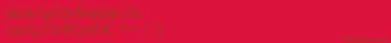 SkinnyButCute Font – Brown Fonts on Red Background