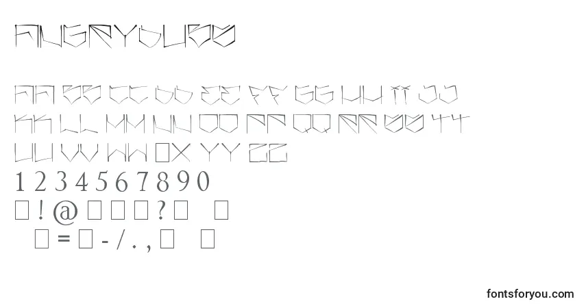 Fuente Angrydubs - alfabeto, números, caracteres especiales