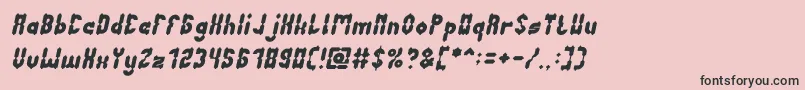 Fonte AntiqueRetroItalic – fontes pretas em um fundo rosa