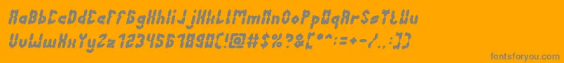 フォントAntiqueRetroItalic – オレンジの背景に灰色の文字