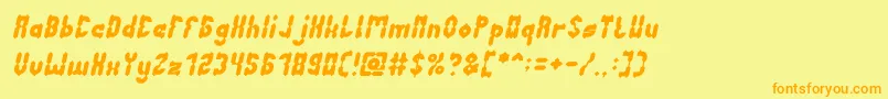 AntiqueRetroItalic Font – Orange Fonts on Yellow Background