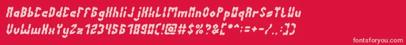 Шрифт AntiqueRetroItalic – розовые шрифты на красном фоне