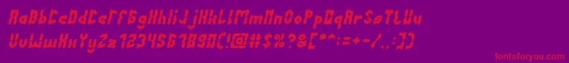 フォントAntiqueRetroItalic – 紫の背景に赤い文字