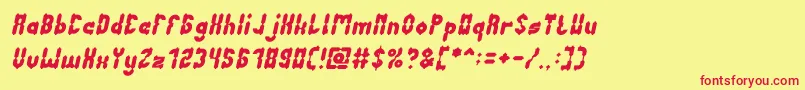 フォントAntiqueRetroItalic – 赤い文字の黄色い背景