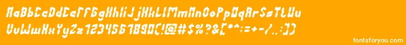 Шрифт AntiqueRetroItalic – белые шрифты на оранжевом фоне