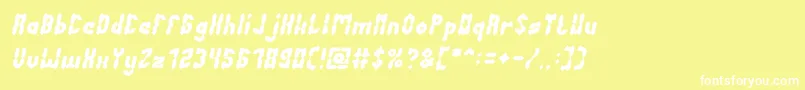 AntiqueRetroItalic Font – White Fonts on Yellow Background