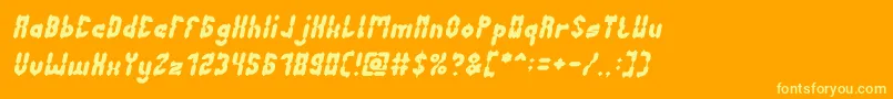 AntiqueRetroItalic-Schriftart – Gelbe Schriften auf orangefarbenem Hintergrund