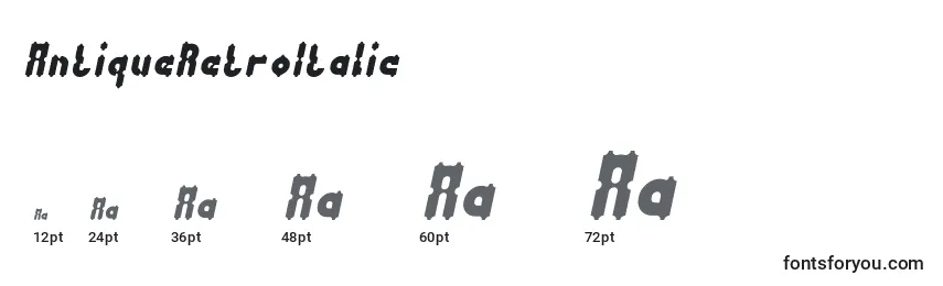 Размеры шрифта AntiqueRetroItalic