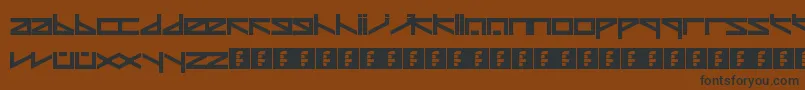 フォントZeta – 黒い文字が茶色の背景にあります