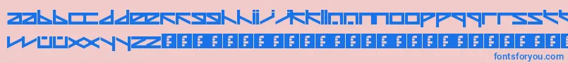 フォントZeta – ピンクの背景に青い文字