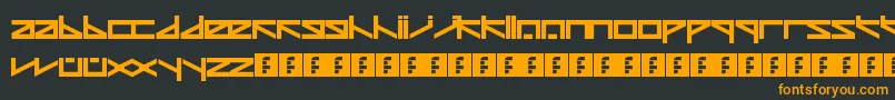 フォントZeta – 黒い背景にオレンジの文字