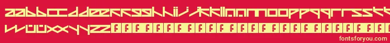 フォントZeta – 黄色の文字、赤い背景