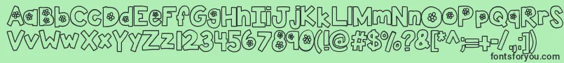 Kbtheflowerfarm Font – Black Fonts on Green Background