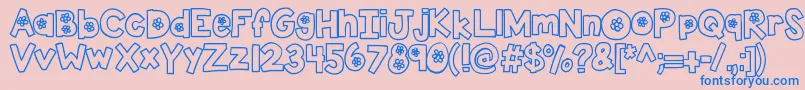 Kbtheflowerfarm Font – Blue Fonts on Pink Background