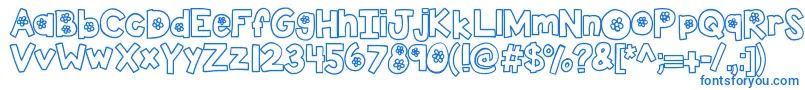 Kbtheflowerfarm Font – Blue Fonts on White Background