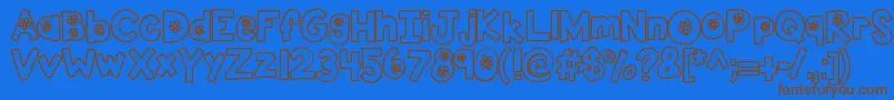 Kbtheflowerfarm Font – Brown Fonts on Blue Background