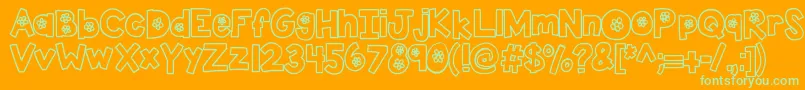 Kbtheflowerfarm Font – Green Fonts on Orange Background
