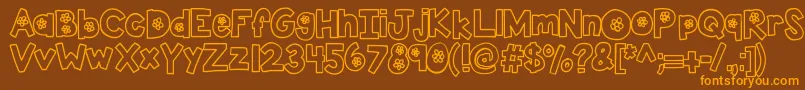 Kbtheflowerfarm Font – Orange Fonts on Brown Background