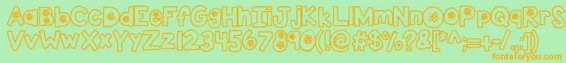 Kbtheflowerfarm Font – Orange Fonts on Green Background