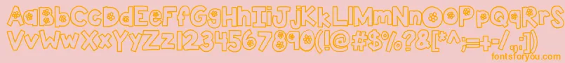 Kbtheflowerfarm Font – Orange Fonts on Pink Background