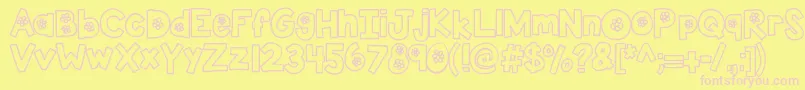 Kbtheflowerfarm Font – Pink Fonts on Yellow Background