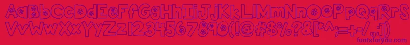 Kbtheflowerfarm Font – Purple Fonts on Red Background