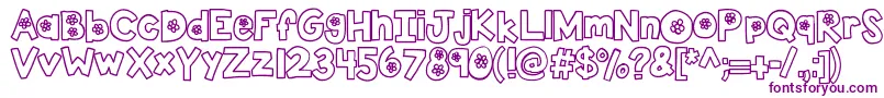 Шрифт Kbtheflowerfarm – фиолетовые шрифты