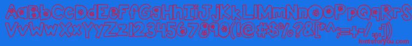 Kbtheflowerfarm Font – Red Fonts on Blue Background