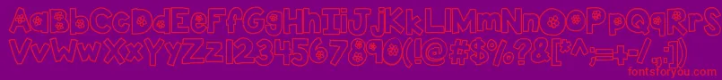 Kbtheflowerfarm Font – Red Fonts on Purple Background