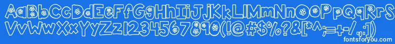 Kbtheflowerfarm Font – White Fonts on Blue Background