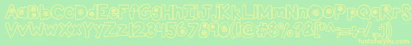 Kbtheflowerfarm Font – Yellow Fonts on Green Background