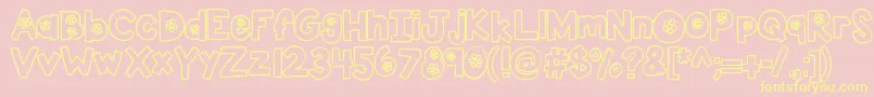 Kbtheflowerfarm Font – Yellow Fonts on Pink Background