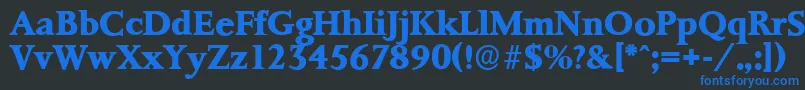 PalermoserialXboldRegular Font – Blue Fonts on Black Background