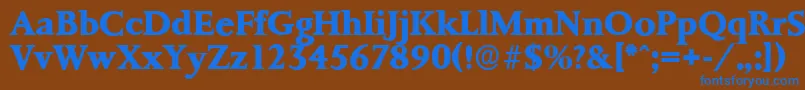 Шрифт PalermoserialXboldRegular – синие шрифты на коричневом фоне