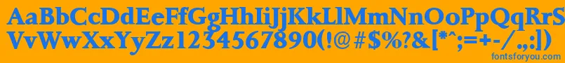 PalermoserialXboldRegular Font – Blue Fonts on Orange Background