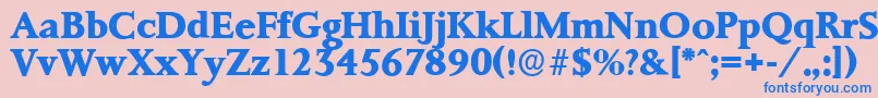 PalermoserialXboldRegular-Schriftart – Blaue Schriften auf rosa Hintergrund