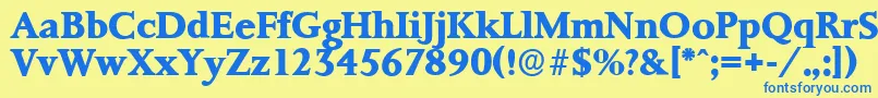 PalermoserialXboldRegular Font – Blue Fonts on Yellow Background