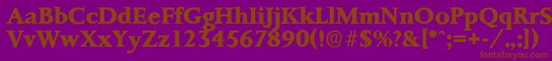 PalermoserialXboldRegular-fontti – ruskeat fontit violetilla taustalla