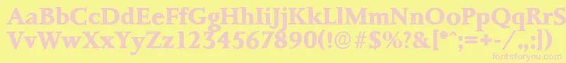 PalermoserialXboldRegular Font – Pink Fonts on Yellow Background