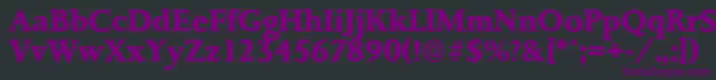 フォントPalermoserialXboldRegular – 黒い背景に紫のフォント