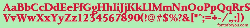 PalermoserialXboldRegular Font – Red Fonts on Green Background