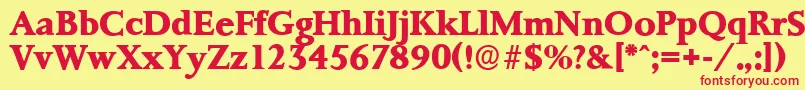 PalermoserialXboldRegular-Schriftart – Rote Schriften auf gelbem Hintergrund