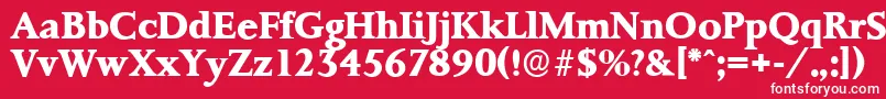フォントPalermoserialXboldRegular – 赤い背景に白い文字