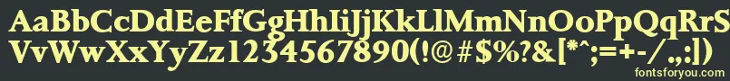 PalermoserialXboldRegular Font – Yellow Fonts on Black Background