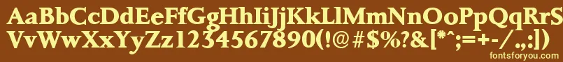 PalermoserialXboldRegular Font – Yellow Fonts on Brown Background