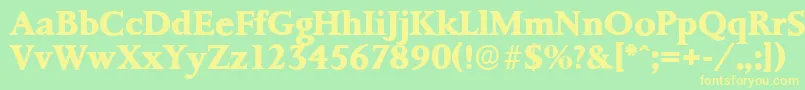 PalermoserialXboldRegular Font – Yellow Fonts on Green Background