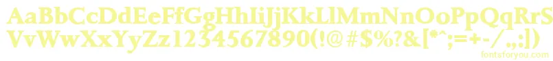 Czcionka PalermoserialXboldRegular – żółte czcionki na białym tle