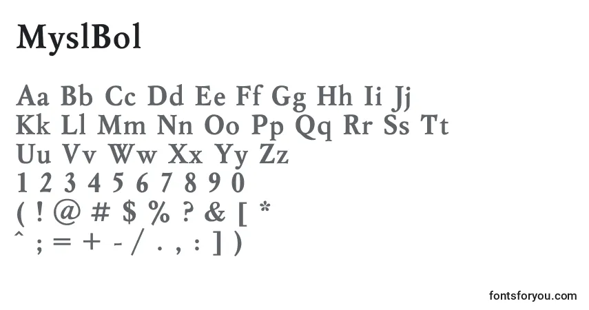 Шрифт MyslBol – алфавит, цифры, специальные символы