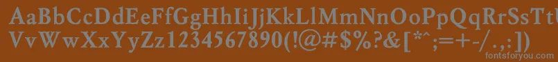 MyslBol-fontti – harmaat kirjasimet ruskealla taustalla
