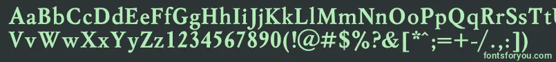 MyslBol-fontti – vihreät fontit mustalla taustalla
